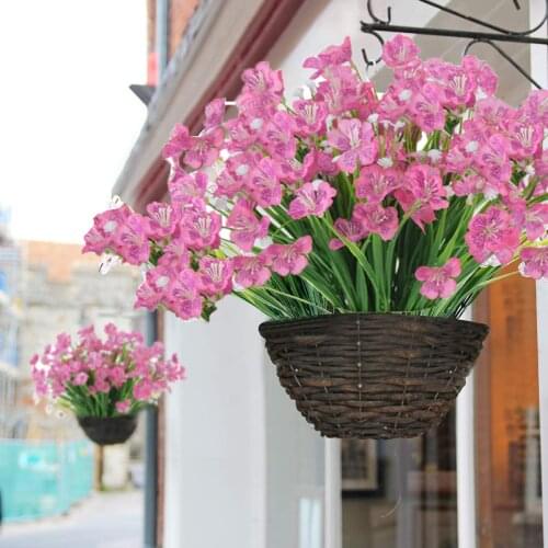 Artificial Flowers Outdoor UV Resistant Fake Flowers No Fade Faux Plastic Plants Garden Porch Window Box Decorating