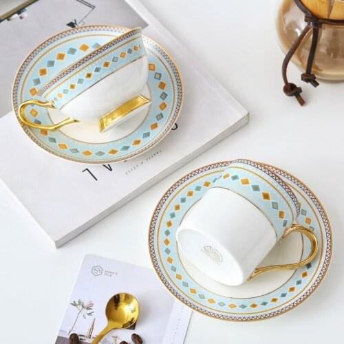 Ceramic Coffee Cups & Pot Breakfast Milk Tea Cup Drinkware With Tray & Spoons Kitchen Drinking Utensil Wedding Gift Eco-Friendly