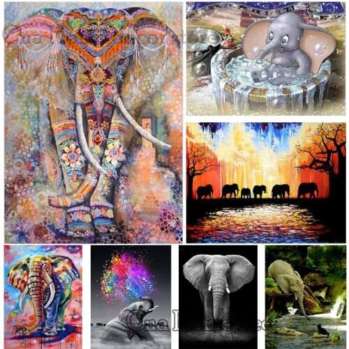 Colorful elephant animals full 5D diy embroidery pattern diamond painting handcrafts 3d cross stitch kits room decoration