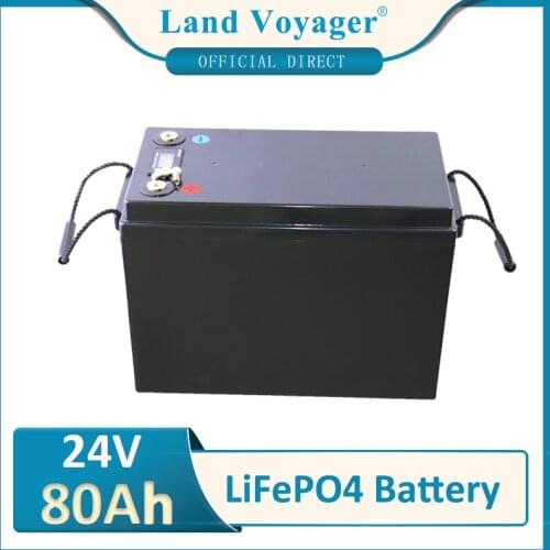 LiitoKala 24V 80AH Lifepo4 battery lithium with 100A BMS for inverter solar panel scooter backup power boat light
