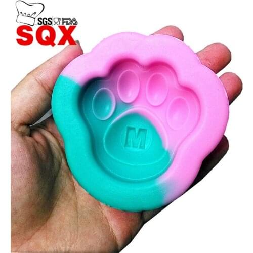 Cute cat footprints Shape Chocolate Candy Jello 3D silicone fondant lace Mold Mould cake decoration / pastry tools SQ15189