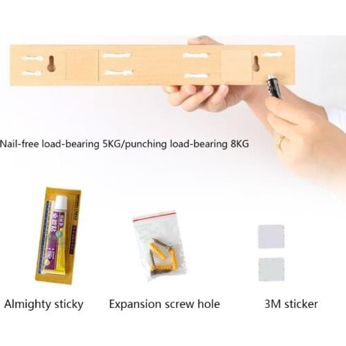 Nordic Style Minimalist Wall Mount Wooden Coat Rack 3/4/5 Pegs Entryway Hat Clothes Hanging Hooks Punch-Free Bathroom Towel N0PA