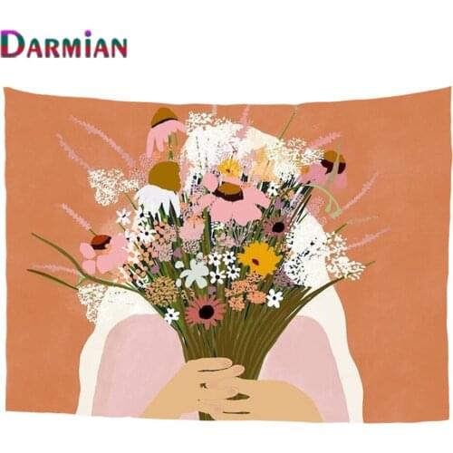DARMIAN Art Style Illustration Series Wall Tapestry Cover Beach Towel Throw Blanket Picnic Yoga Mat INS Home Bedroom Decoration