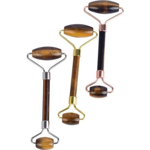 Natural Gemstone Tiger Eye Jade Roller Massage Facial Body Skin Reduce Muscle Fatigue Anti Wrinkles Cellulite Health Bueaty Care