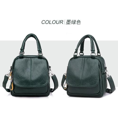 2021 New Vintage Leather Backpack for Women Small High Quality Waterproof Soft Pu Back Pack Female Black Fashion Trend Bags