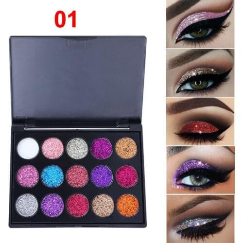 15 Color Makeup Eyeshadow Palettes Make up Long Lasting Waterproof Diamond Sequins Shiny Glitter Eye 2 Styles Eye shadow