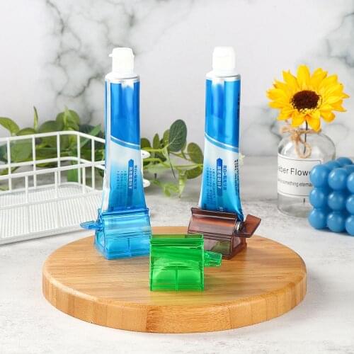 Plastic Rolling Toothpaste Tube Squeezer Polygel Easy Dispenser Seat Holder Stand Home Bathroom Supply Tooth Cleaning Accessorie