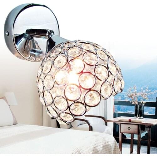 Simple modern LED creative practical bedroom bedside living room clothing store study room crystal wall lamp