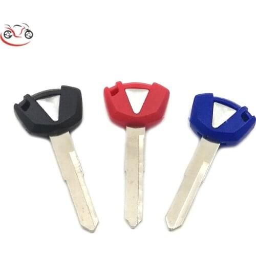 Motorcycle Blank Key Uncut Blade For Kawasaki ZX6R ZX10R ZX14R ZX12R Z750 Z1000 ZX Replacement Keys Without Chip Black Red Blue