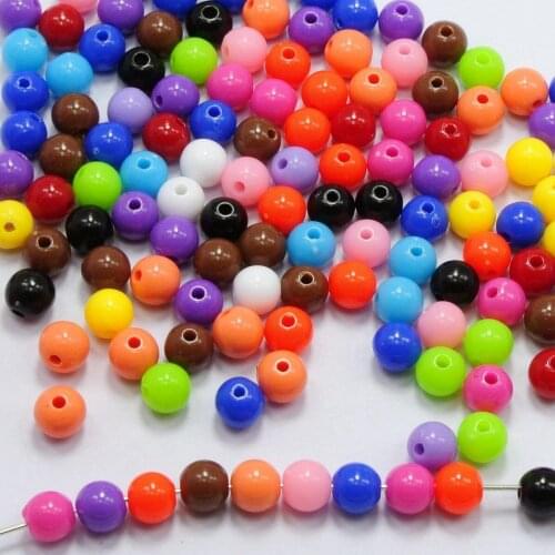 Craft DIY Mixed Bubblegum Color Acrylic Round Beads 3mm-20mm Smooth Ball