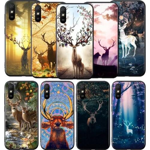 Animal Deer Art Silicone Cover For Xiaomi Redmi 9 9T 9C 8 7 6 Pro 9AT 9A 8A 7A 6A S2 5 5A 4X Plus Phone Case