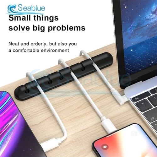 Silicone Cable Organizer USB Cable Flexible Winder Management Clips for Mouse Earphone Headphone Cable Holder Desktop Tidy