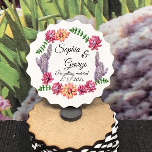 Save the Date Wooden Magnet for Your Guests and Colorful Printed Wedding, Henna, Christening Gifts 25 pcs