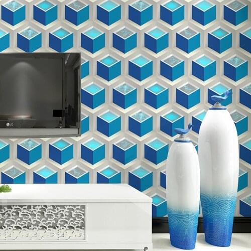 Modern 3D Geometric Wallpapers Personalized Wall Paper Roll Bar KTV Room Background Wallpaper Waterproof Wall Decor for Walls