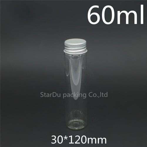 12pcs/lot diameter 30mm 60ml screw neck glass bottle for carft/storage candy,liquid cosmetic bottles