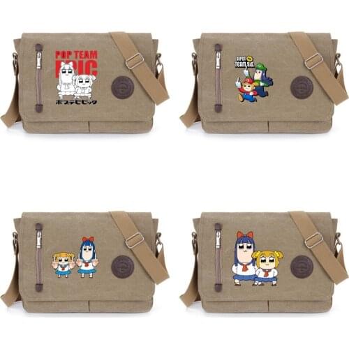 Pop Team Epic shoulder bag Messenger Bags School Crossbody Bag men Women My Hero Academia Shoulder Bag