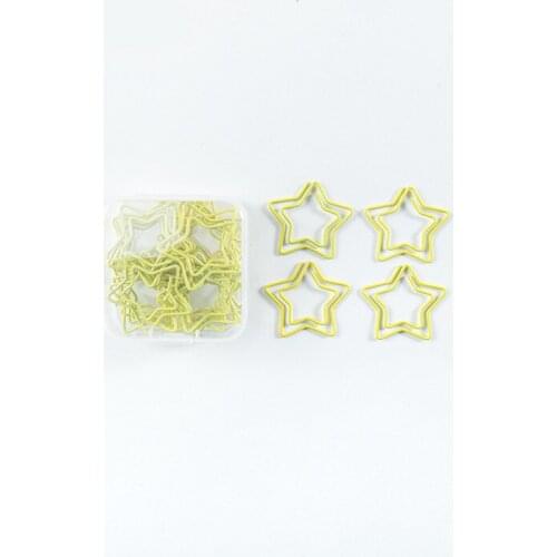 TUTU 12PCS/LOT star design metal office school paper clips stationery,fine cute student notebook index bookmark H0451