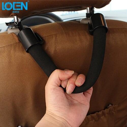 1PC Universal Car Armrests Seats Back Chair Old Man Childrens Safety Handrail Hanger hook Anti-fall rope Car Accessories black