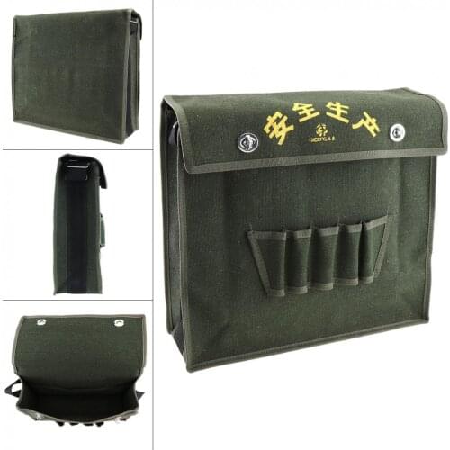 15.5 Inch 600D Oxford Cloth Waterproof Single Shoulder Tool Bag with 4 Holes 2 Pockets Adjustable for Maintenance Tools