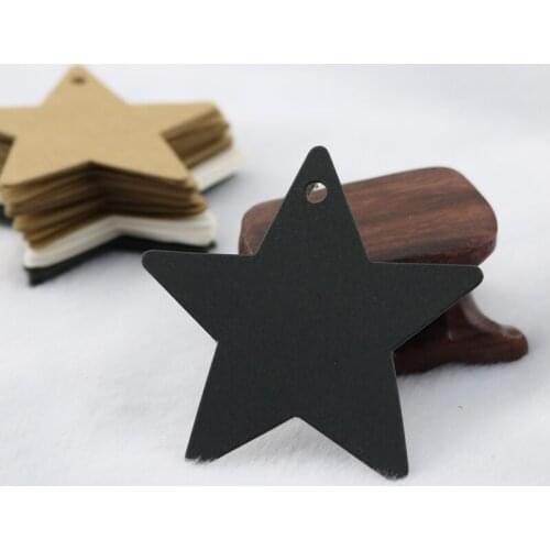 100pcs/lot 6.3x6.3cm Kraft Star Shape Tags Labels Blank Kraft Paper Cards Tags for Clothes Cakes Price Tags Party Greeting Cards