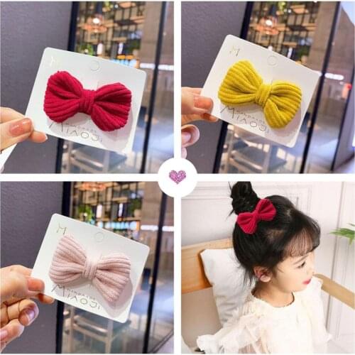 1PC Sweet Hairclips Childrens series Bow knot Hair Pins lovely Girls Cloth Art Hairgrips Barrette Bow Hair Accessories HeadWear