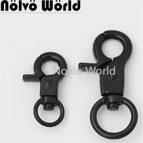 10-50 pieces Dark black 2 size 31x9mm 46X13mm Metal Leather Purse Buckle Strap Webbing Clasps Lobster Belt Swivel Trigger Snap
