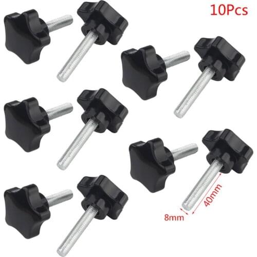 10PCS M6/M8 Hand Screw Five-Star Shaped Head Thread Clamping Screws Bolt Knob for Industry Equipment Use
