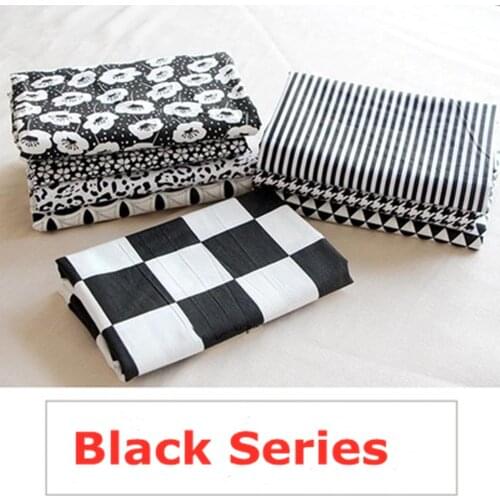 100% Cotton Black White Stripe Triangle Printed Twill Fabric for Sewing Clothes Quilt Doll Tissu Patchwork Handmade DIY By Meter