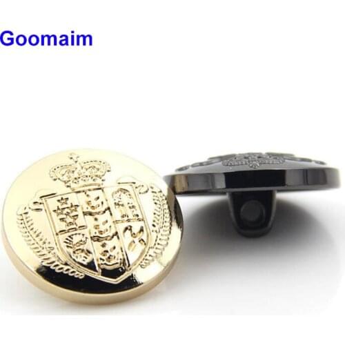 100pcs fashion British crown metal buttons overcoat sewing alloy jeans buttons for mens clothes jeans buttons