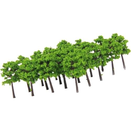 40pcs/Pack Plastic Model Trees Train Railroad Diorama Scenery Layout Miniature Landscape Decor Accessory 1:250 Green