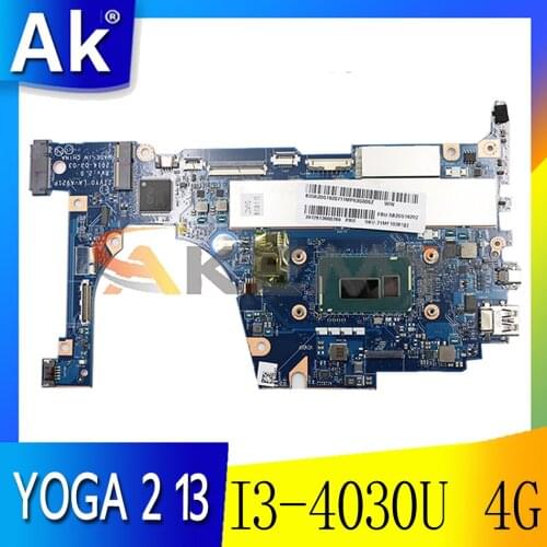 Akemy For Lenovo YOGA 2 13 ZIVY0 LA-A921P Laptop Motherboard CPU I3 4030U 4G Memory 100% Test Work FRU 5B20G19211