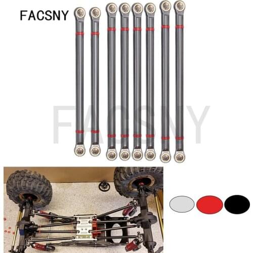 8pcs/lot Internally Threaded Aluminum Link with M3 Rod End Set 313mm Wheelbase for 1/10 RC Crawler Axial SCX10 RGT 86100