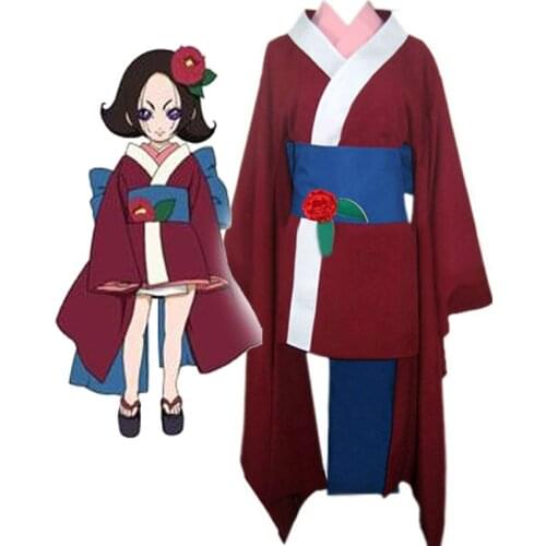 Anime Hell Girl Kikuri Kimono Cosplay Costumes customized any size
