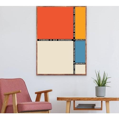 Bauhaus Abstract Art Prints Modern Minimalist Poster Fuhrend In Der Herrenmode Art Canvas Painting Picture Home Wall Art Decor