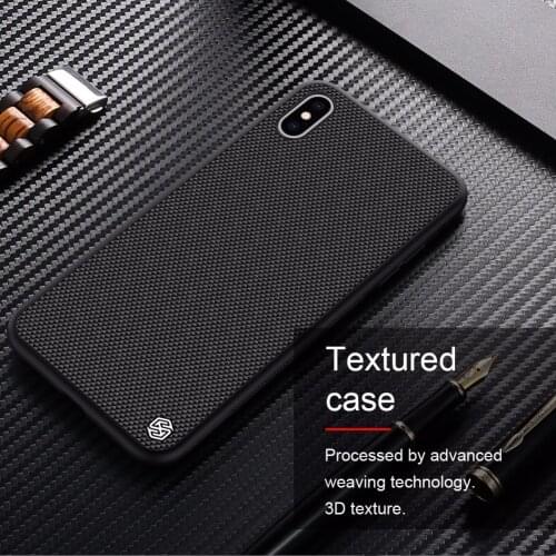 NILLKIN for iPhone XR Case Textured Nylon Fiber Hard PC Panel+TPU Frame Back Cover Case for iPhone X XS Max