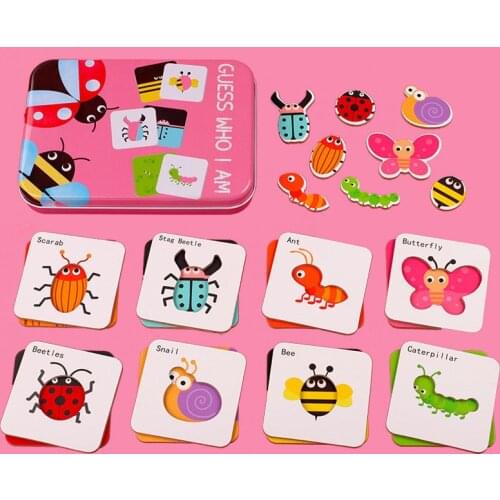 Baby Puzzle Toys Games Iron Box Cartoon 3D Animal Wooden Puzzle For Children Montessori Educational Activity Toys Gifts For Kids