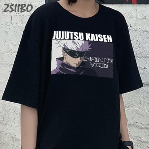 Harajuku Mens tshirt Jujutsu Kaisen Gojo Satoru Unisex T Shirt Cartoon Anime Casual Yuji Itadori T-shirt Male Streetwear Tops