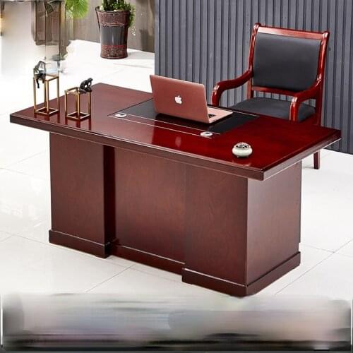 Computer desk, wooden leather paint desk, office and household desk