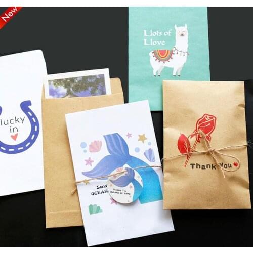 10pcs Wedding Invitation Envelope Greeting Cards Creative Mini Kraft Paper Envelope Retro