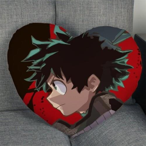 Hot Sale Custom Japanese Anime My Hero Academia Heart Shape Pillow Covers Bedding Comfortable Cushion/High Quality Pillow Cases