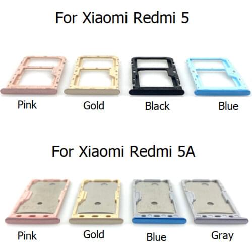 SD/Sim Card Tray For Xiaomi Redmi 5A Sim Tray Slot Holder Adapter Connector Repair Parts