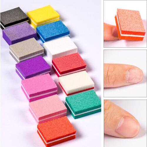 Mini Sponge Nail File Colorful Sanding Buffer UV Gel Polish Manicure Set Block Nail Files Double Side Nail Gel Polish Tools
