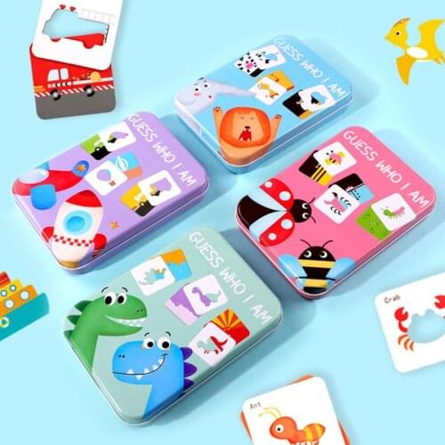 Montessori Baby Visual Stimulation Flash Card Jigsaw cognition Puzzle Shape Matching Puzzle Game Cognitive Education Card Toys