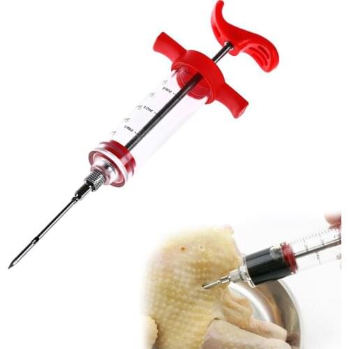 Meat Syringe Marinade Injector Turkey Chicken Flavor Syringe Cooking Sauce Injection Tool Kitchen Accessories Utensils