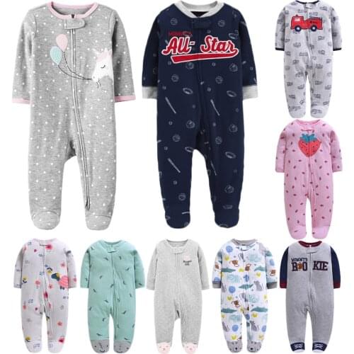 New 2020 Newborn Baby Boys Girls Autumn Winter Warm Romper Jumpsuit Infant Cartoon Print Overalls Playsuit Toddler Clothing