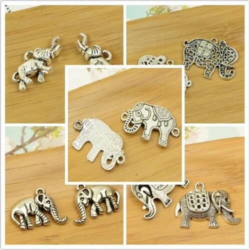 Elephant shape charm 20-30pcs alloy pendant antique silver animal Thailand DIY jewerly making accessories finding free shipping