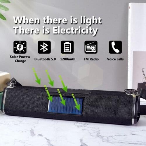 Soundbar Portable Bluetooth Speaker Column Music Center Solar Power Bank Boombox waterproof Home Theater Handsfree FM TF AUX
