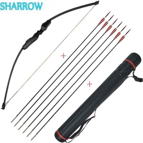 1Set 40lbs Archery Bow And Arrow Straight Recurve Bow with Fiberglass Arrow Arrow Quiver Outdoor Target Shooting Practice