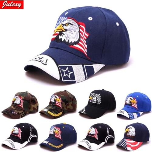 European And American New Adult Baseball Caps Embroidery Adjustable American Flag Sun Hats For Men And Women Outing Sun Hats