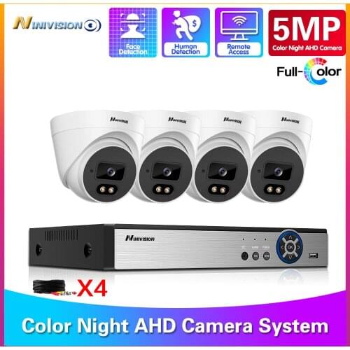 5MP CCTV DVR Home Security Monitoring Camera System Set 5MP 4Channel DVR Kit Indoor Face Detection Video Surveillance Camera Kit
